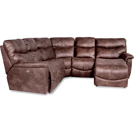 Four Piece Reclining Sectional Sofa with LAS Reclining Chaise